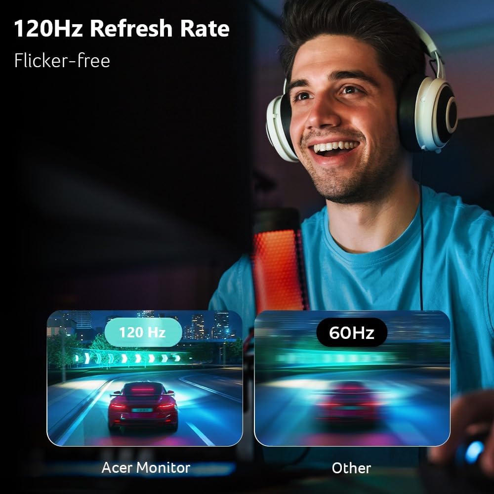 Acer SH272 G0bih 27' IPS Full HD (1920 x 1080) Ultra-Thin Gaming Office Monitor | Adaptive-Sync Support (FreeSync Compatible) | Up to 120Hz Refresh | 1ms (VRB) | Adjustable Stand | HDMI & VGA Ports