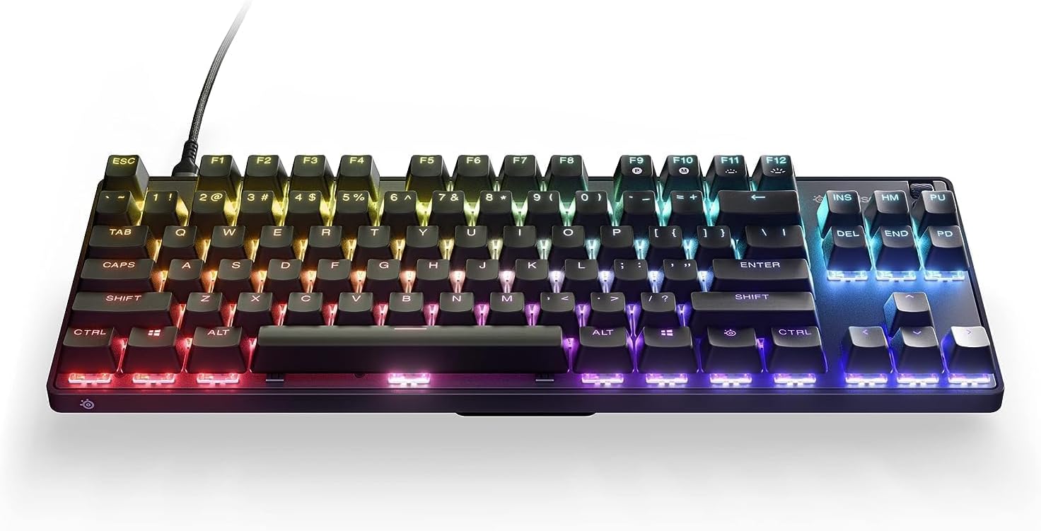 SteelSeries Apex 9 TKL - Mechanical Gaming Keyboard - Optical Switches - 2-Point Actuation - Keyless Compact Size - Removable Switches - US Layout (QWERTY)