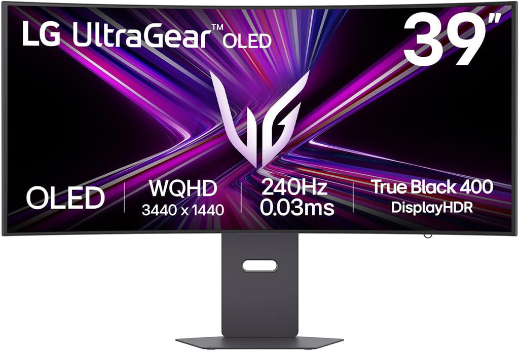 LG Ultragear 39GX900A-B 39' OLED Curved WQHD Gaming Monitor - 240Hz, 0.03ms, G-SYNC & FreeSync Premium Pro, HDMI 2.1, DisplayPort 1.4, USB-C, VESA, Anti-Glare, HDR True Black, 800R Curve
