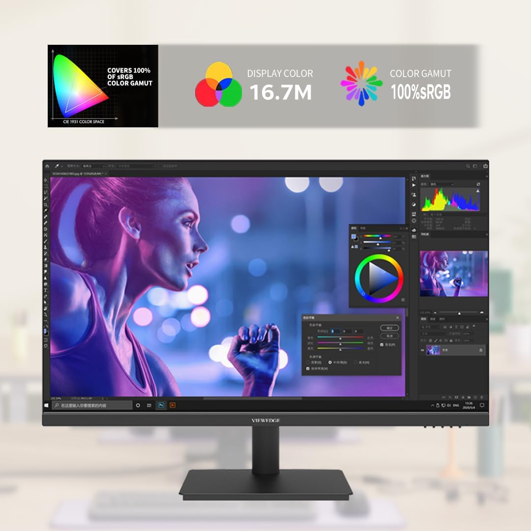 Viewedge 27 inch Monitor 2560 x 1440p 75hz IPS Computer Monitor QHD with HDMI, DP and Wall Mountable | Eye Protection 2K Monitor for Working and Gaming