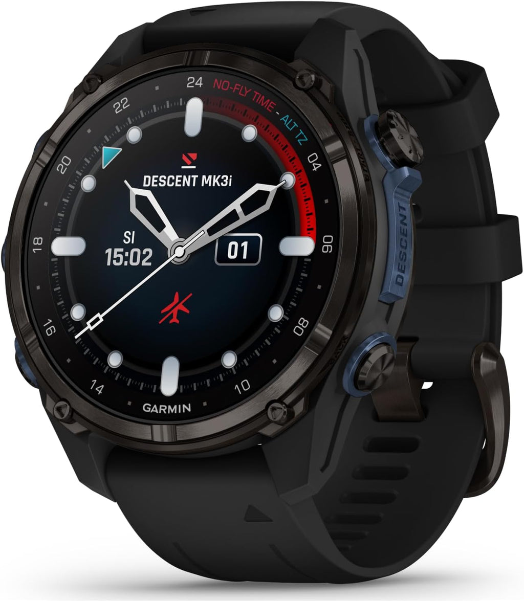 Garmin Descent Mk3i 43 mm w/T2 Transceiver: Titanium Dive Computer +Extra-Long Strap | Up to 25 Days Battery Life, AMOLED Display, GPS Smartwatch Gift Bundle (010-02753-10)