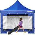 VEVOR 10x10 FT Pop up Canopy with Removable Sidewalls, Waterproof Winter Instant Canopies, Portable Gazebo Tent with Wheeled Bag, UV Resistant Enclosed Canopy for All-Weather Outdoor Events Blue