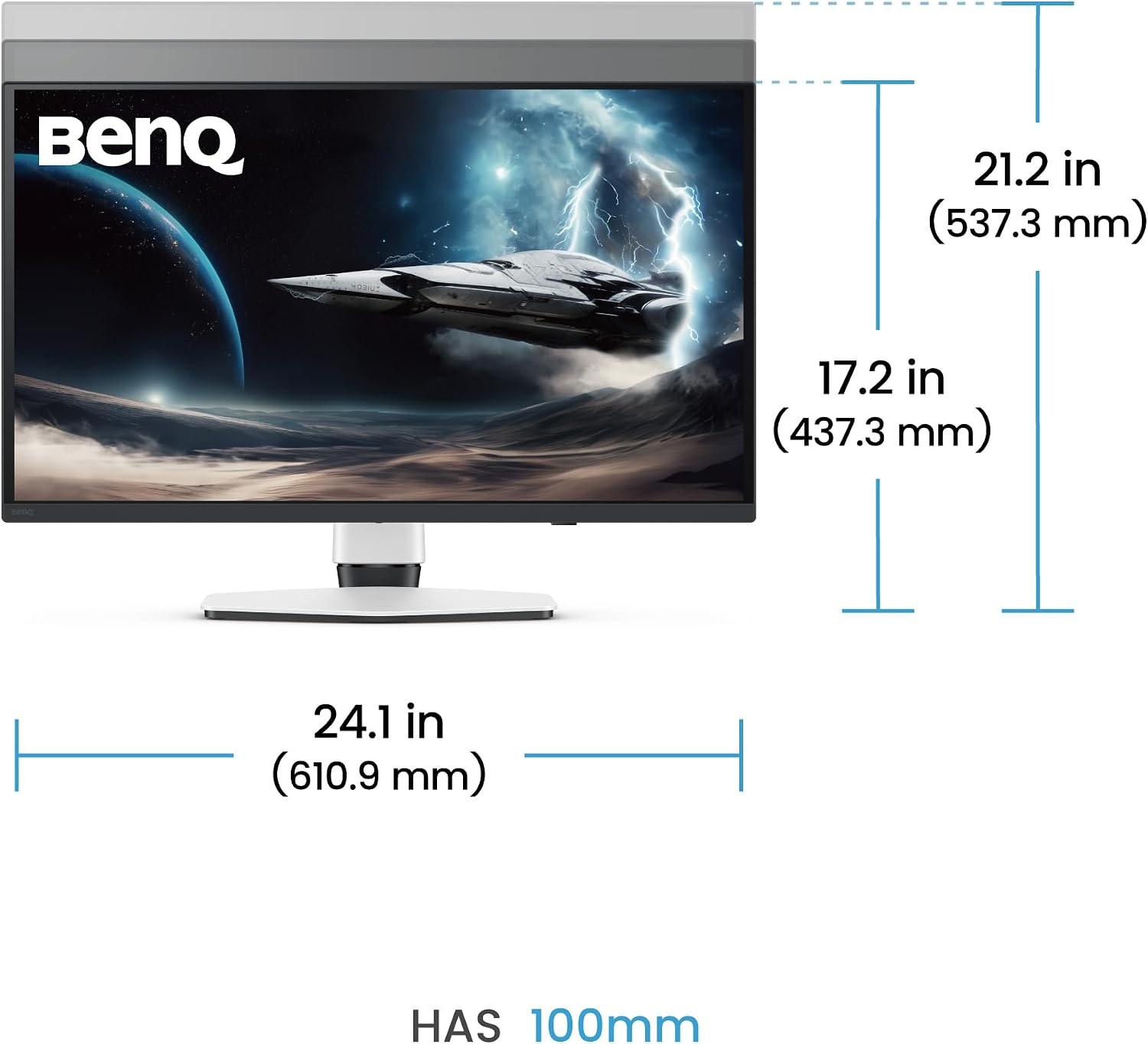 BenQ MOBIUZ EX271QZ 27' Gaming Monitor, 3rd Gen QD-OLED, 500Hz, 0.03ms, HDMI2.1, USB-C, VESA DisplayHDR True Black 500, MOBIUZ Color Tuning, eARC, 3-Year OLED Warranty