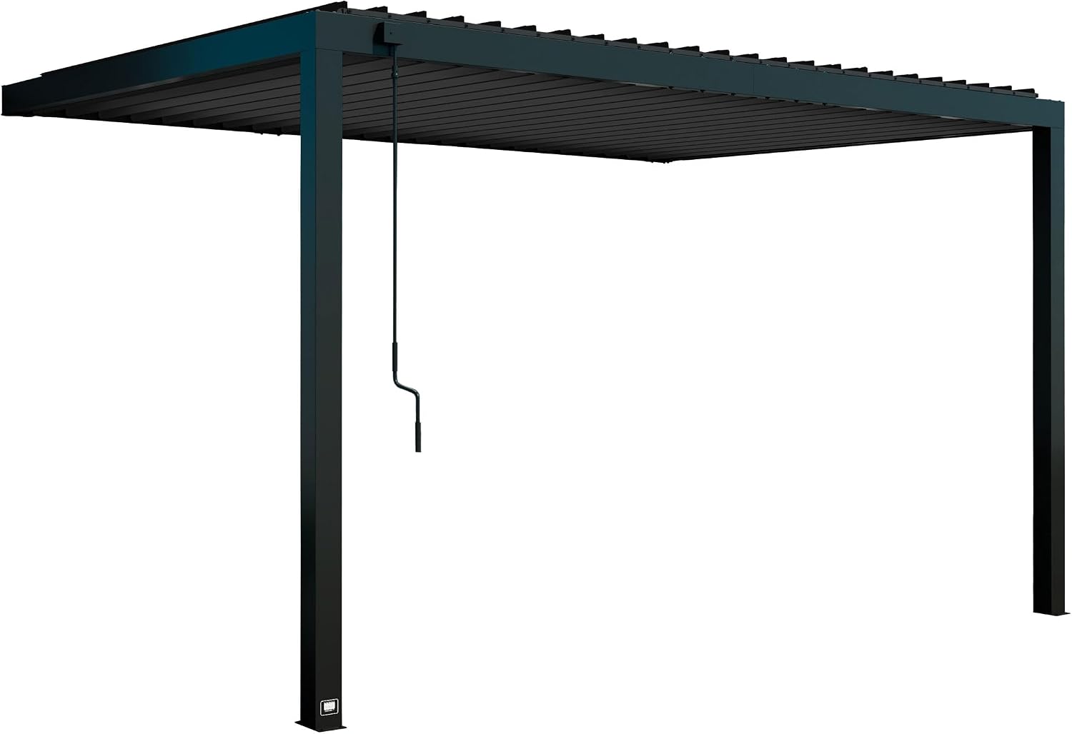 Backyard Discovery Evanston 14'x10' Galvanized Steel Wall-Mounted Louvered Pergola Kit with Adjustable Roof, Shade, Rain Protection, High-Wind Rating, PowerPort, Gutter System for Outdoor Patio, Deck