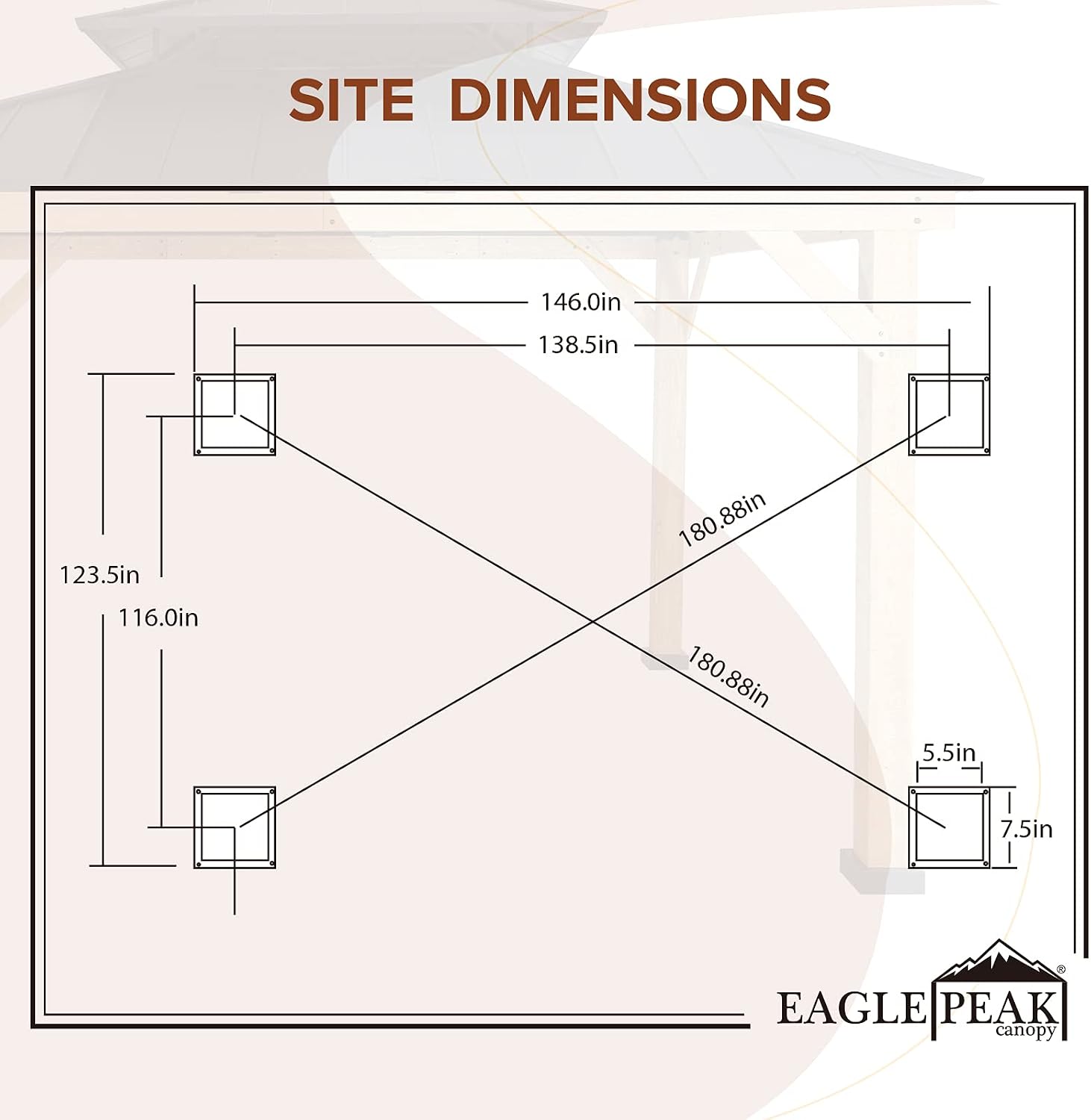 EAGLE PEAK 11x13 Hardtop Gazebo, Glavanized Steel Double Roof with Cedar Wood Frame, Outdoor Pavilion for Patio, Deck, Lawn and Garden, Natural Wood/Black