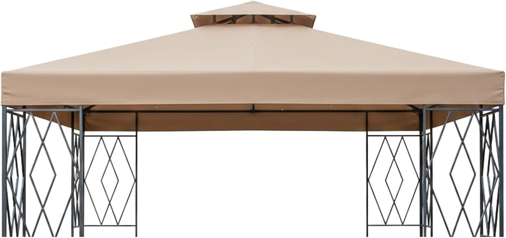 Garden Winds Reinforced RipLock 350 Replacement Canopy Top Cover Compatible with Diamonds 10' x 10' Gazebo - Beige