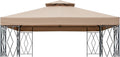 Garden Winds Reinforced RipLock 350 Replacement Canopy Top Cover Compatible with Diamonds 10' x 10' Gazebo - Beige