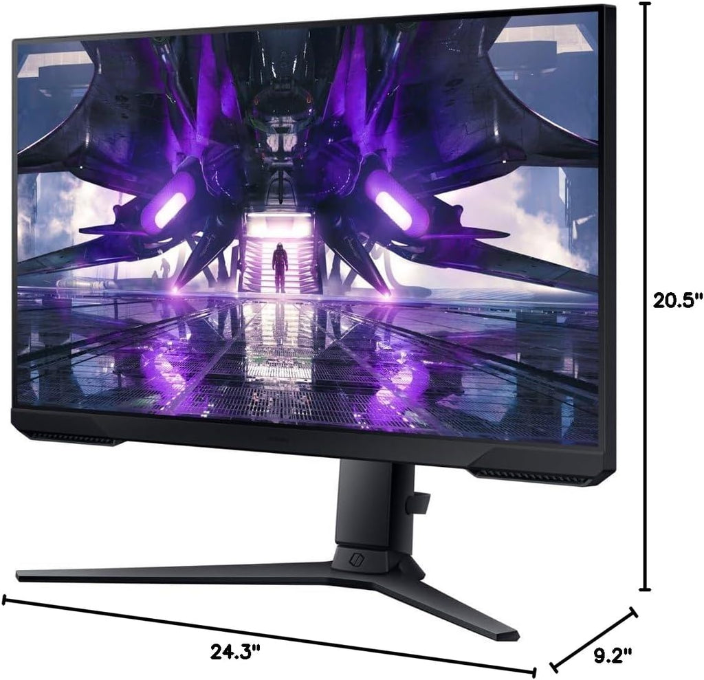 Samsung 27' Odyssey G3 Series FHD Gaming Monitor, 165Hz, 1ms, Eye Saver Mode, FreeSync Premium, VESA Mount Capability, Height Adjustable Screen, Black, with HDMI Cable