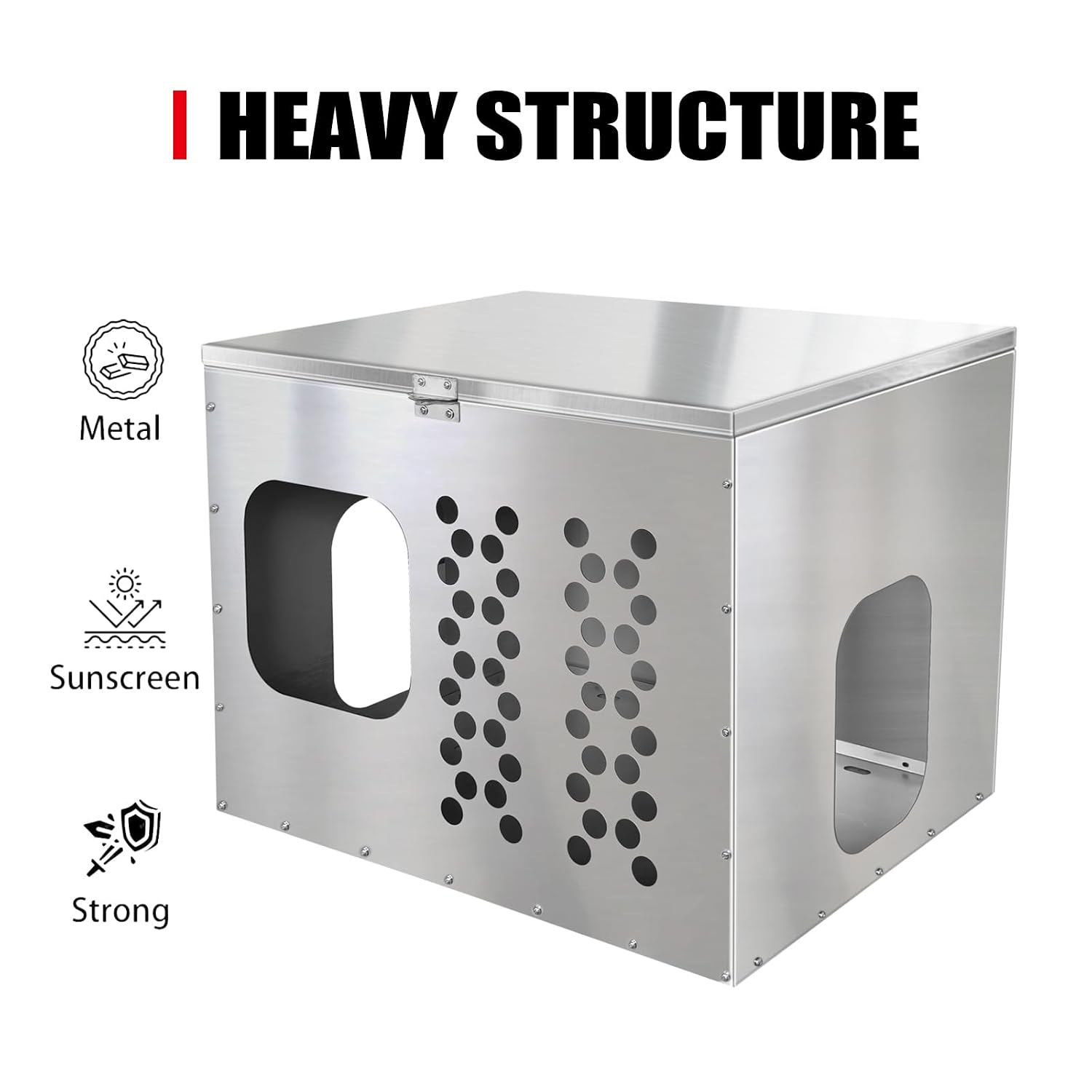 Stainless Steel Generator Box for Outside/RV/Truck/Trailer, Outdoor Generator Storage Box Enclosure (28'x22'x22')