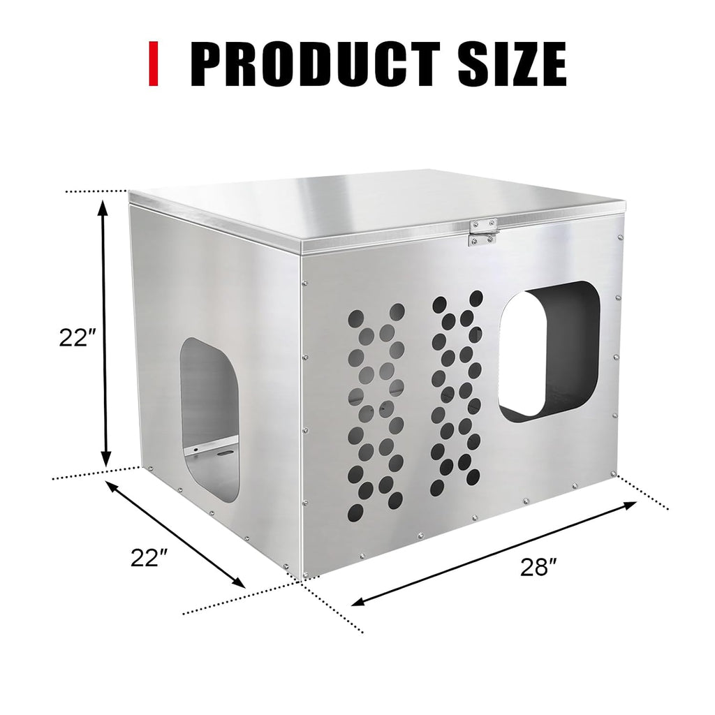 Stainless Steel Generator Box for Outside/RV/Truck/Trailer, Outdoor Generator Storage Box Enclosure (28'x22'x22')