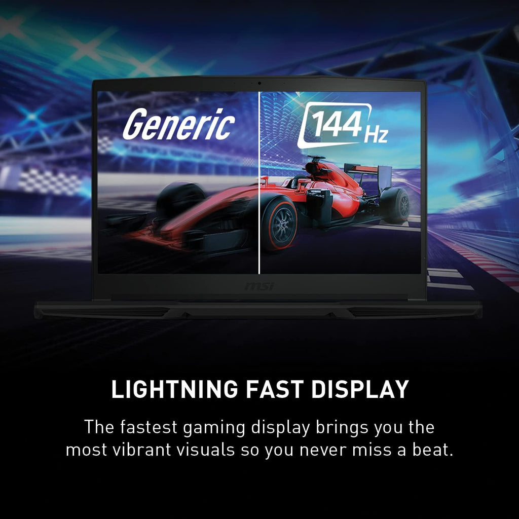 msi GV15 15.6' 144Hz Gaming Laptop: Intel Core i5-11400H GTX 1650 8GB 256GB NVMe SSD, Wi-Fi 6, USB Type-C, Nahimic 3 Audio Immersion, Win 11: Black 11SC-633