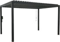 Backyard Discovery Sarasota 14' x 10' Galvanized Steel Louvered Pergola Kit with Adjustable Roof, Shade, Rain Protection, High-Wind Rating, Gutter System for Outdoor Patio, Garden, Deck, Entertaining