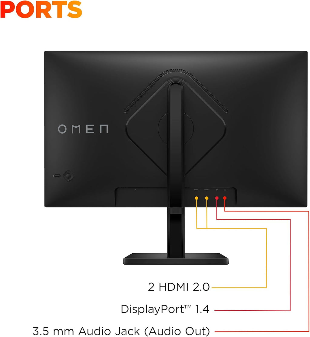 HP OMEN 27 inch FHD 180Hz Gaming Monitor, Quad HD Display (1920 x 1080), IPS Panel Technology, HDR 400, 1ms GtG (with Overdrive), AMD FreeSync Technology, Black, OMEN 27 G2 (2025)