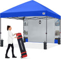ABCCANOPY Pop Up Canopy with Sidewall,10x10 Outdoor Canopy Tent with Storage Sidewall for Commercial Events with 4 Weights (Royal Blue)