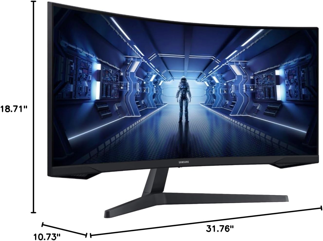 Samsung 34' Odyssey G5 Series WQHD Gaming Monitor, 1000R UltraWide Curved, 165Hz, 1ms, FreeSync Premium, Black, with HDMI Cable