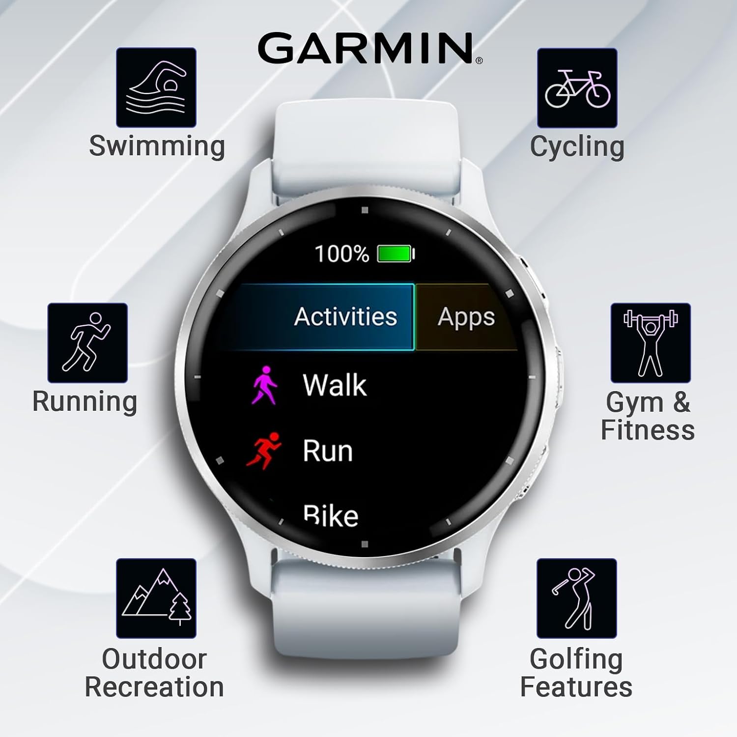 Garmin Venu 3 GPS Smartwatch AMOLED Display 45 mm Watch, Advanced Health and Fitness Features, Up to 14 Days of Battery, Whitestone with Black Earbuds Bundle
