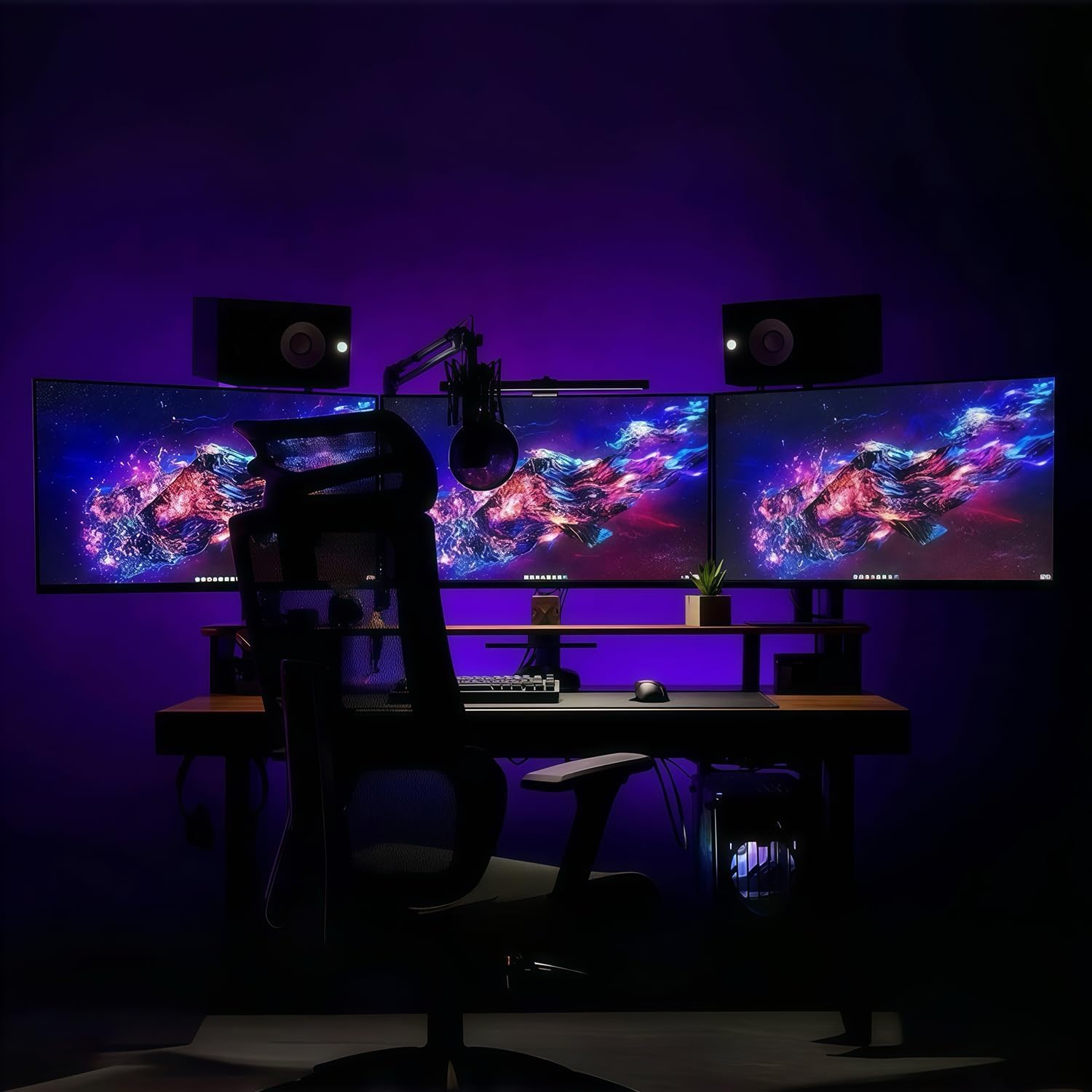 Kado Triple Monitor Setup - 3-Pack 22' 1920x1080 Computer Monitor 75Hz VESA Mount HDMI Office Gaming Hybrid Sim Racing Built-in Speakers (E22X Trio Series)