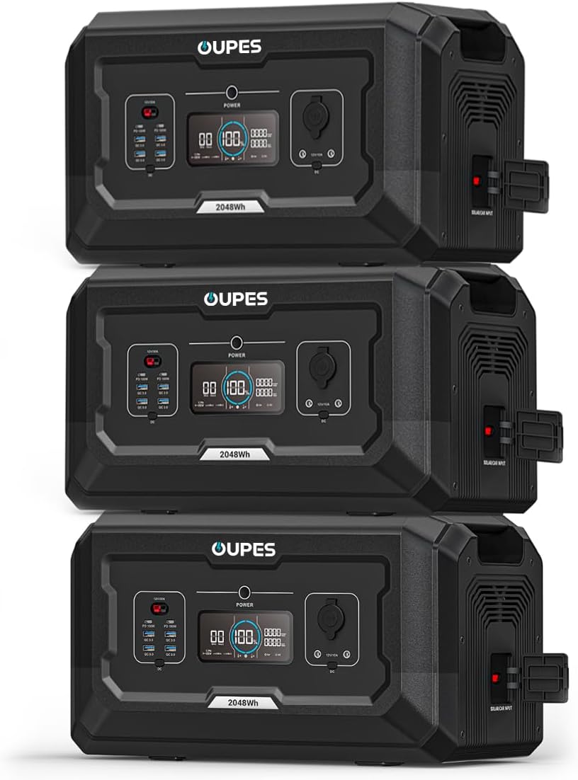 OUPES Guardian 6000 Portable Power Station, 120V/240V 6000W AC Output, 4608Wh LiFePO4 Battery Expandable to 41kWh, Backup Solar Generator for Home Emergency, Job Sites, RV & Off-Grid Living