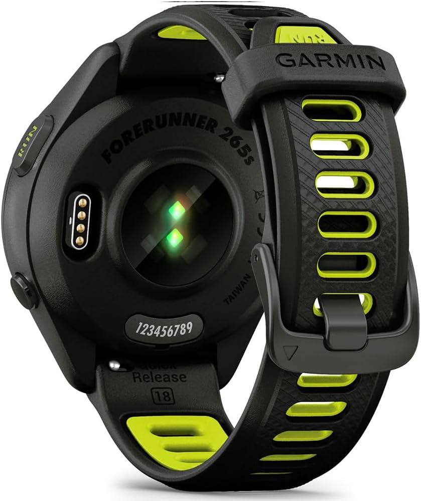 Garmin 010-02810-03 Forerunner 265S GPS Smartwatch Black/Amp Yellow Bundle with Deco Essentials Exclusive 26 Month CPS Enhanced Protection Pack
