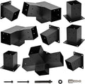 Pergola Kit, 15° 3-Way Slanted Roof Pergola Bracket Set, Roof Wall Mount Extension Bracket 4' x 4' (Actual 3.5' X 3.5') - Set 9