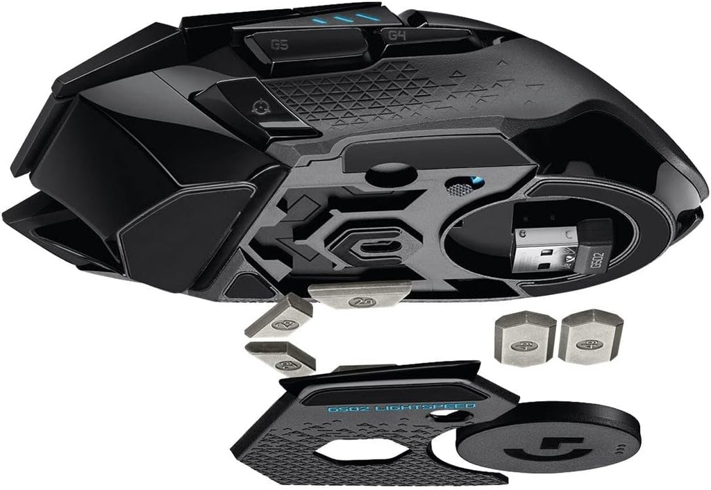 Logitech G502 Lightspeed Wireless Gaming Mouse, 25K Hero Gaming Sensor, 25600 DPI, RGB, Ultra-Light, 11 Programmable Buttons, Long Life Battery, PowerPlay-Compatible, PC - Black