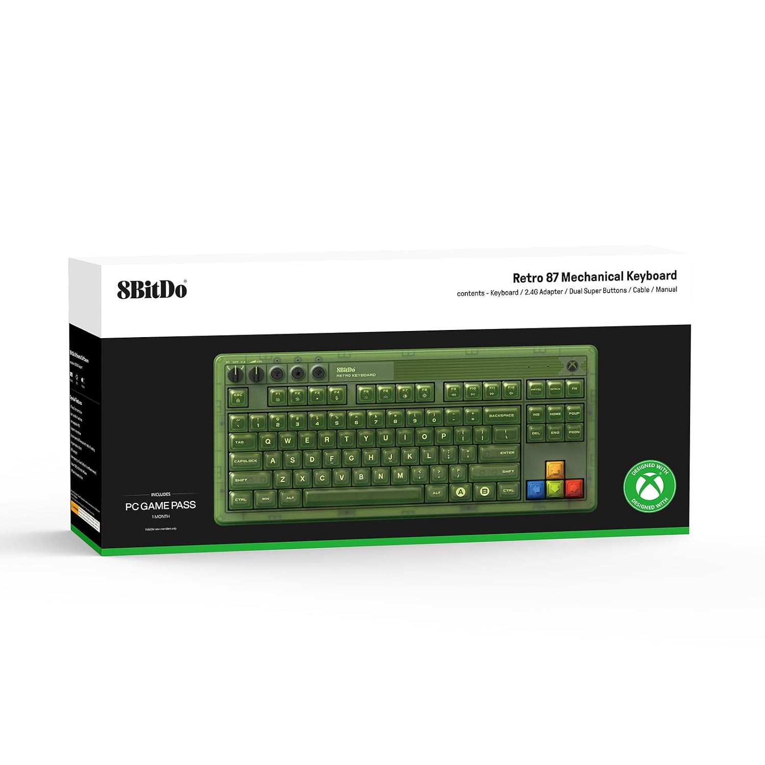 8BITDO Retro 87-Key Wireless RGB Mechanical Gaming Keyboard - Xbox Edition