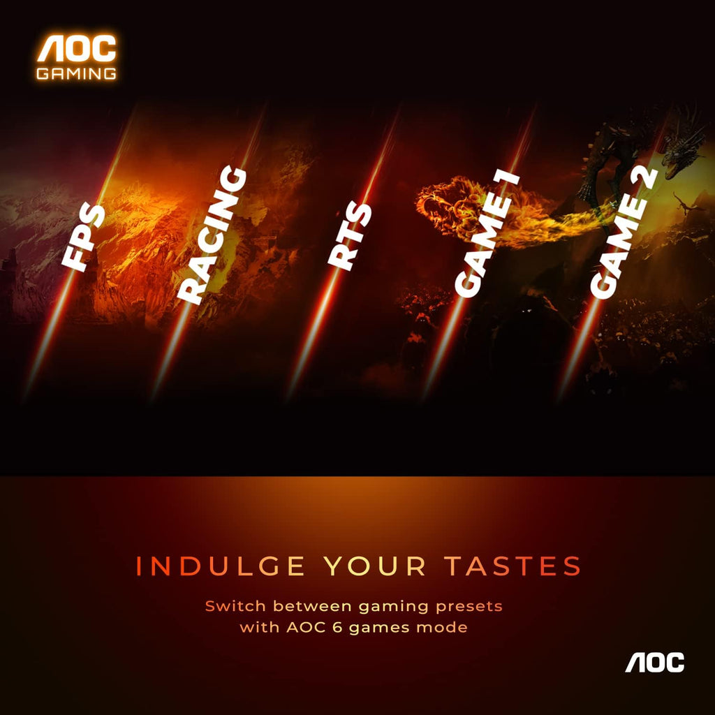 AOC C24G1A 24' Curved Frameless Gaming Monitor, FHD 1920x1080, 1500R, VA, 1ms MPRT, 165Hz (144Hz supported), FreeSync Premium, Height adjustable Black