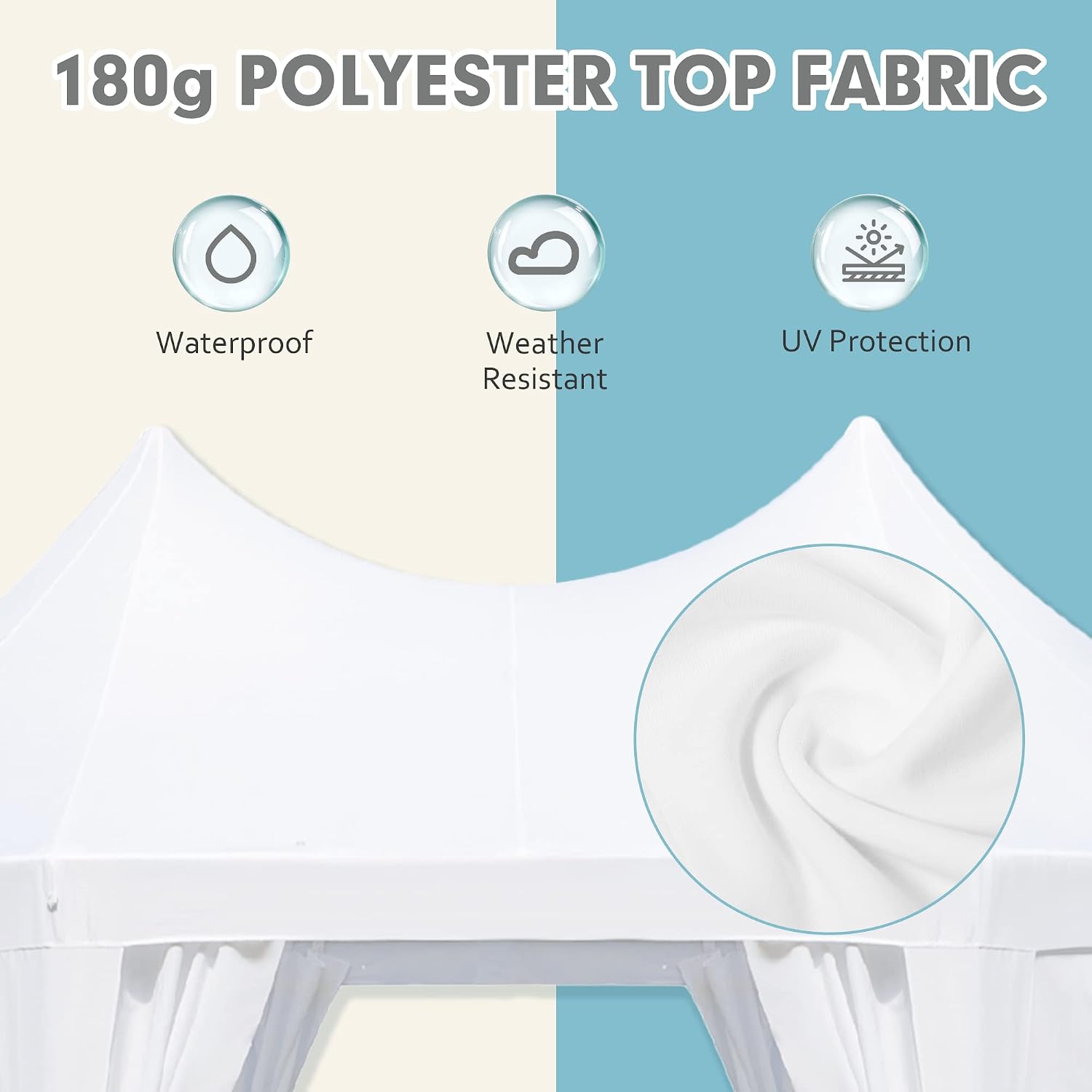 EROMMY 26'x19' Party Tent, White Wedding, Decagonal Heavy Duty Canopy with 8 Removable Sidewalls, 8 Church Windows and 2 Pull-Back Doors, Outdoor Gazebo Pavilion for Party, Wedding, Event
