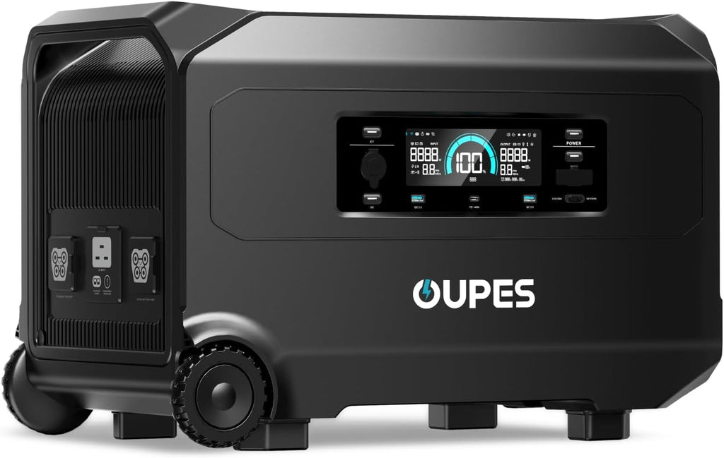 OUPES Guardian 6000 Portable Power Station, 120V/240V 6000W AC Output, 4608Wh LiFePO4 Battery Expandable to 41kWh, Backup Solar Generator for Home Emergency, Job Sites, RV & Off-Grid Living