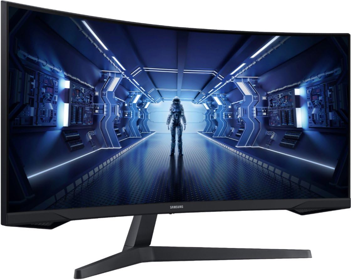 Samsung 34' Odyssey G5 Series WQHD Gaming Monitor, 1000R UltraWide Curved, 165Hz, 1ms, FreeSync Premium, Black, with HDMI Cable