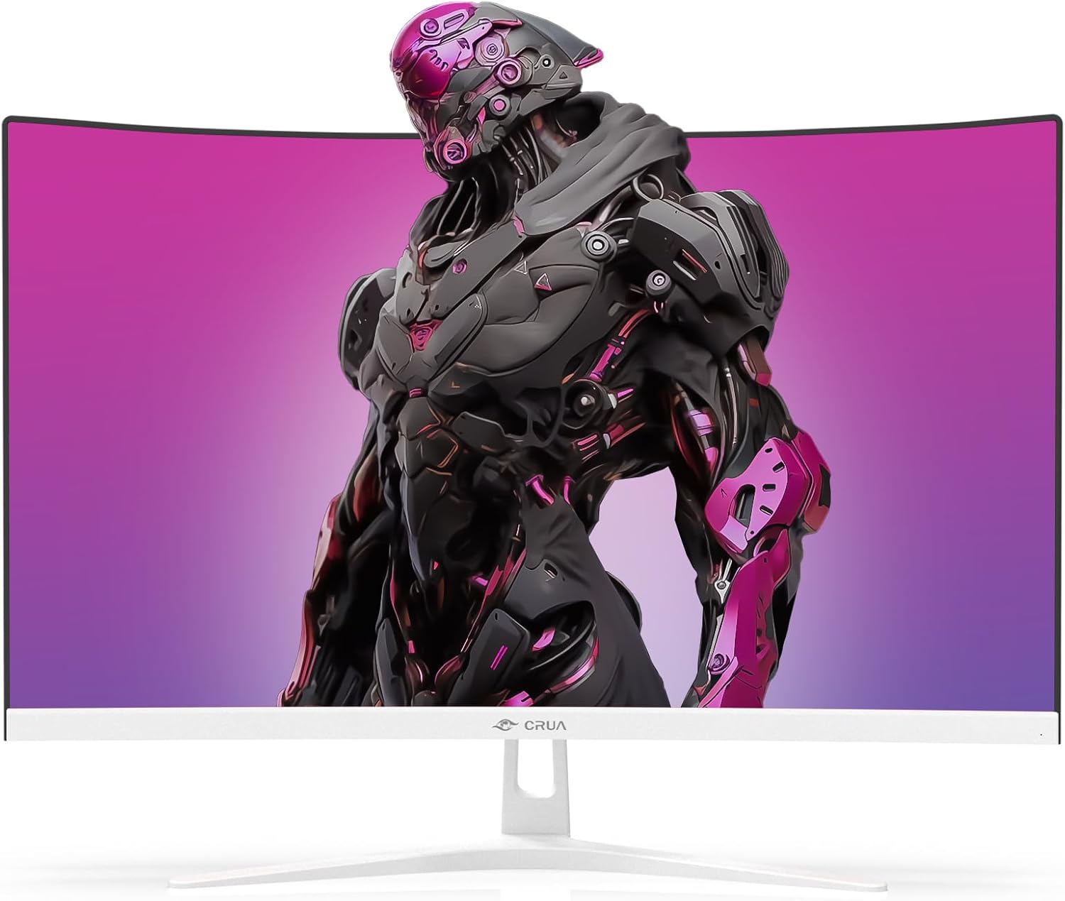 CRUA 27' Curved Gaming Monitor, 165Hz/200Hz FHD 1920x1080 VA Display, 1800R Screen, 120% sRGB, AMD FreeSync, Blue Light Filter, HDMI & DP, White PC Monitor for Gaming, Streaming & Work