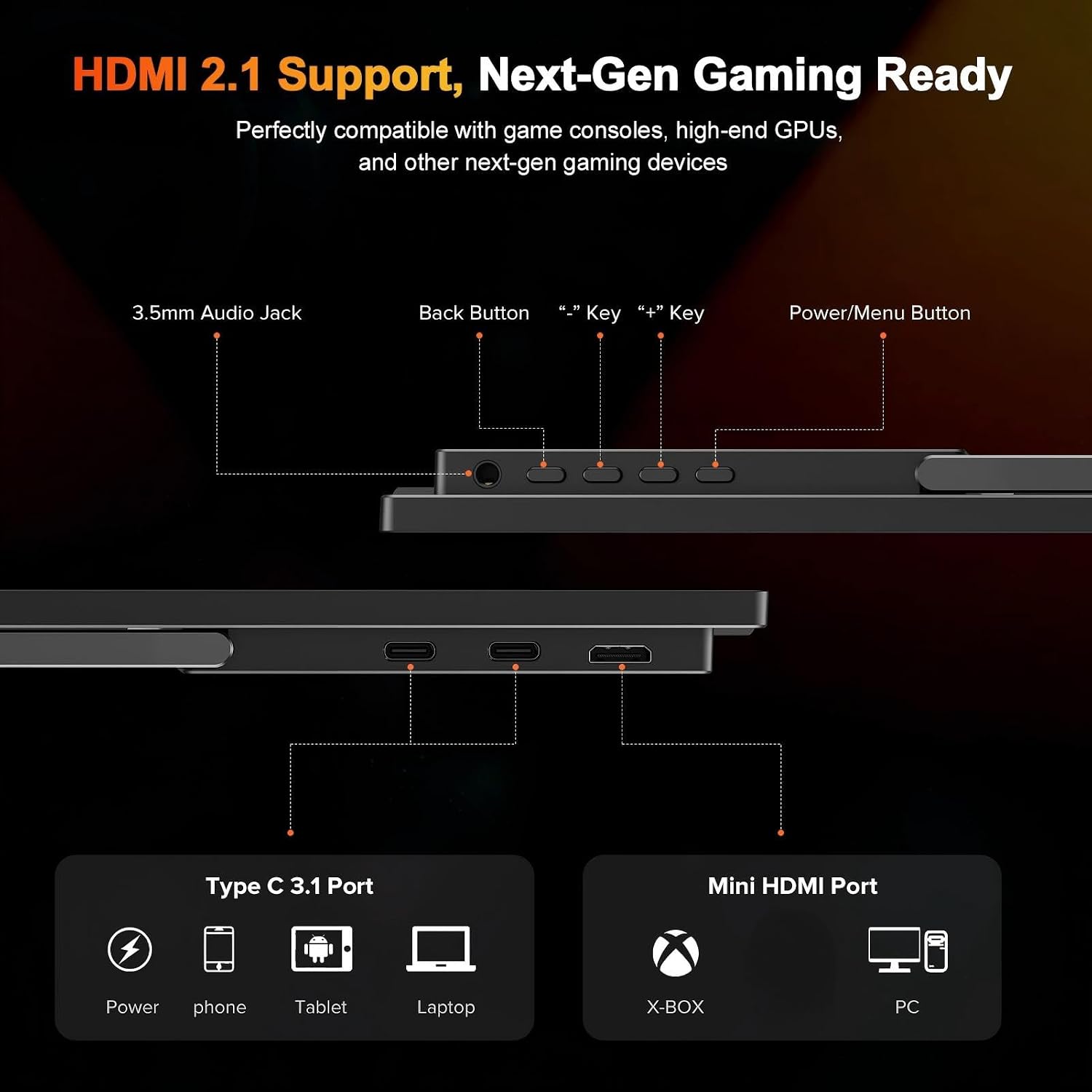 UPERFECT 2.5K 240Hz QLED Portable Monitor, 16' 2560x1600 QHD 100% DCI-P3 400 Nits Portable Gaming Monitor w/Stand & VESA, Adaptive Sync HDMI 2.1 External Screen for Laptop PC Phone Game Console