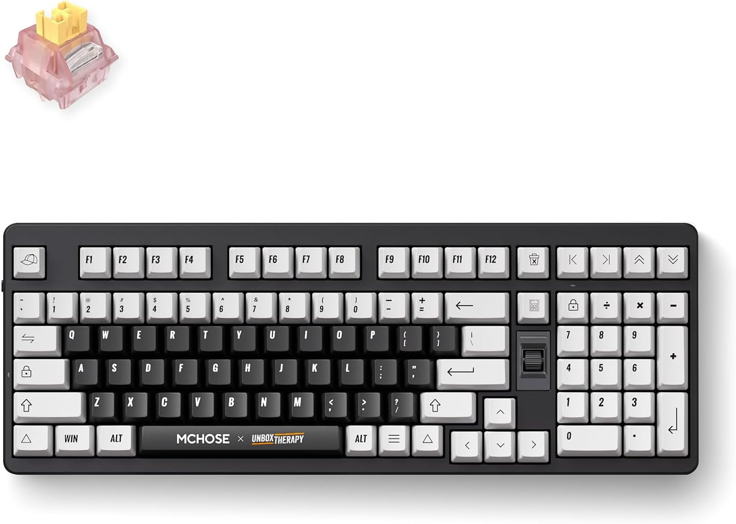 MCHOSE UT98 Wireless Mechanical Keyboard Compact Silent Gaming Keyboard with Knob Tri-Mode Connection Hot Swappable Custom Creamy Keyboard Gasket Structure Pre-lubed Linear Switches RGB Classic Silent