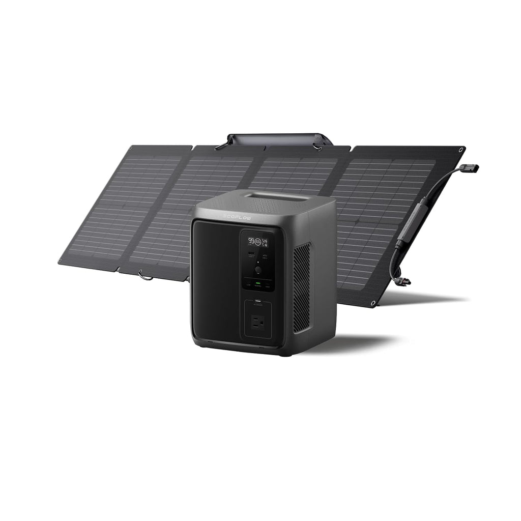 EF ECOFLOW Solar Generator DELTA 3 1000 Air with 110W Solar Panel, 960Wh LiFePO4 (LFP) Battery, 500W AC Output Portable Power Station for Home Backup, Power Outages, Camping & RVs