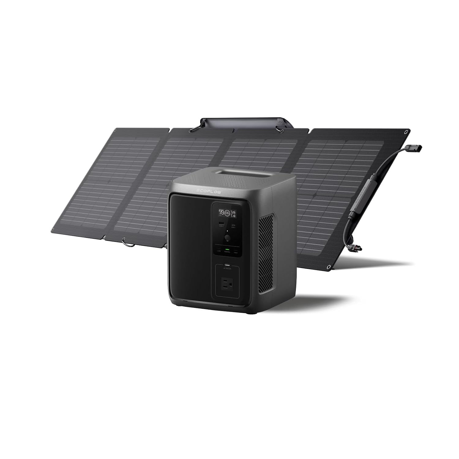 EF ECOFLOW Solar Generator DELTA 3 1000 Air with 110W Solar Panel, 960Wh LiFePO4 (LFP) Battery, 500W AC Output Portable Power Station for Home Backup, Power Outages, Camping & RVs