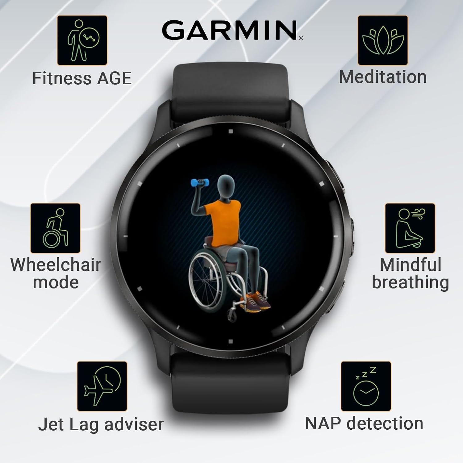 Garmin Venu 3: Slate Stainless Steel 45 mm Smartwatch|AMOLED 1.4' Display Up to 14 Days Battery Life | Multisport Men Watch | Advanced Health & Fitness Features Gift Bundle