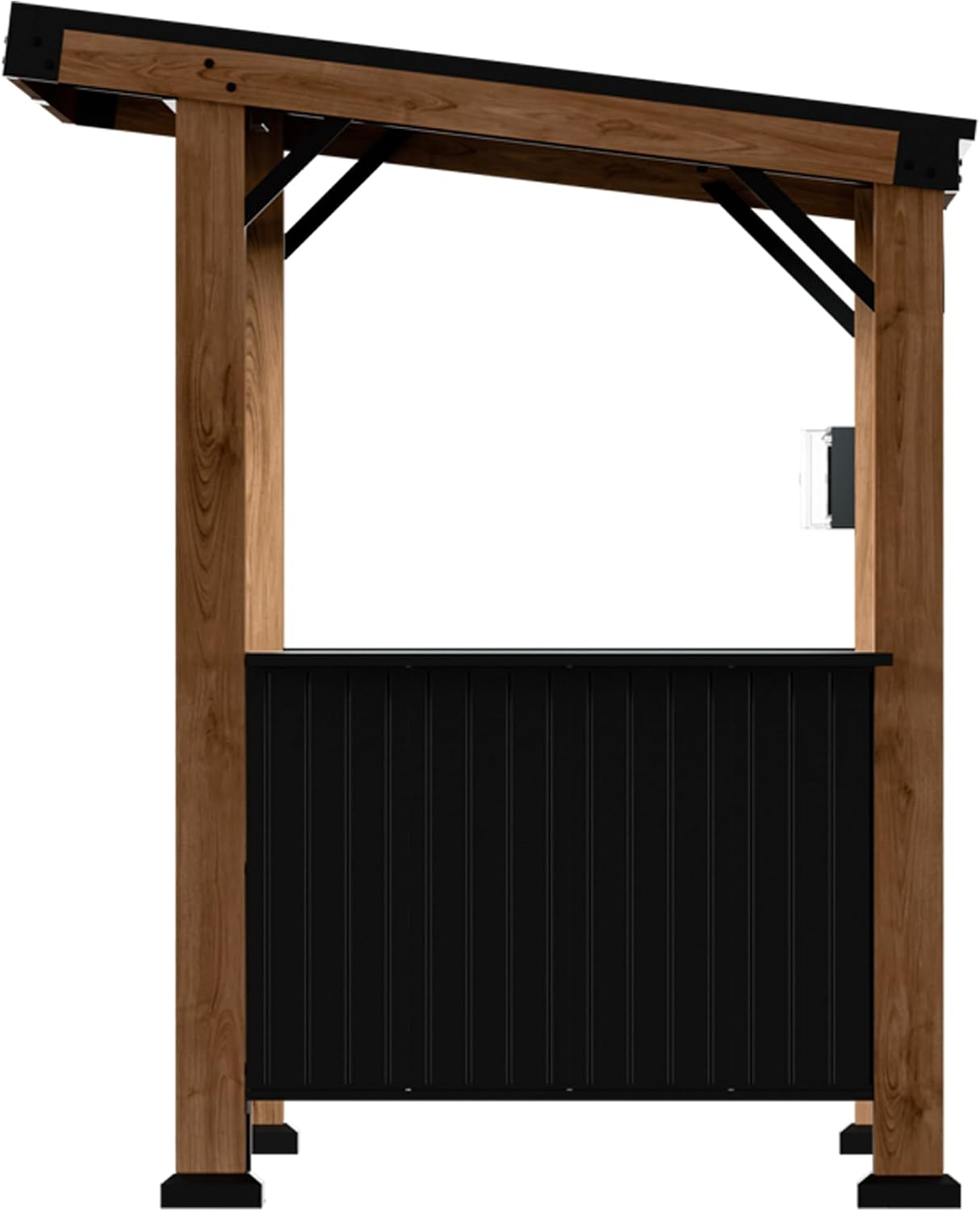 Modern Shade Grill Gazebo 6' X 12', Cedar Wood Gazebo with USB and USB-C connectors, Patio Pavilion Featuring Dual Bar Tops & Shelves, Galvanized Steel Roof for Patio and Garden Use