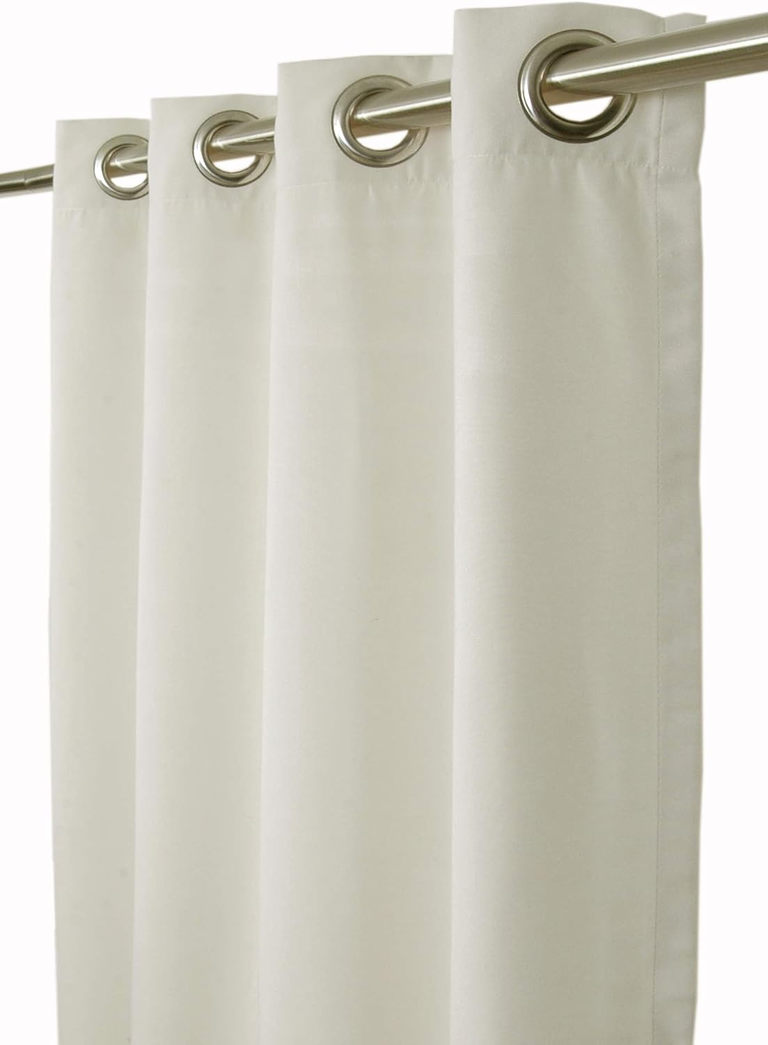Outdoor/Indoor Sunbrella Curtain 120 inch x 50 inch with 8 Stainless Steel Grommets Canvas Canvas Off White