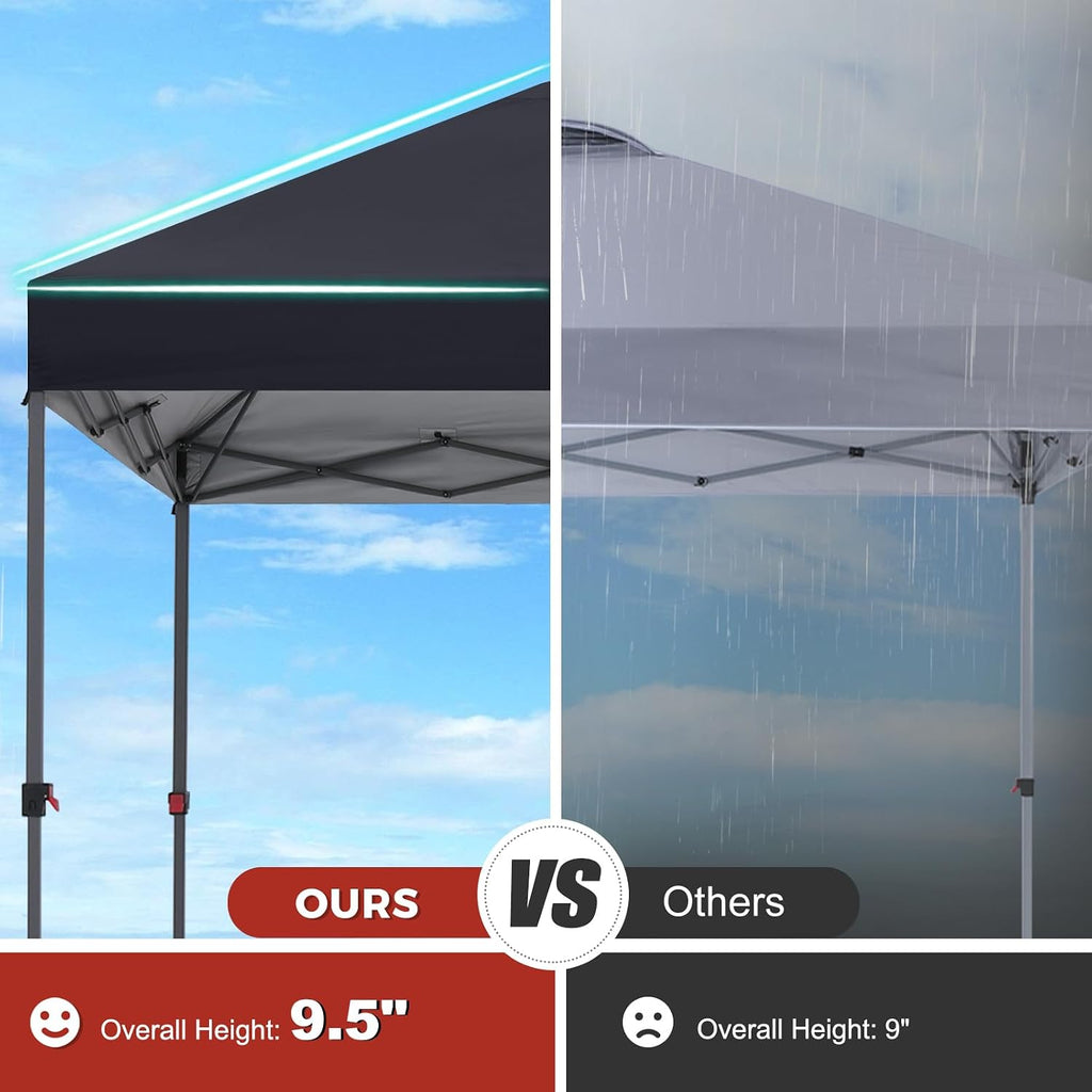 ABCCANOPY Pop Up Canopy with Sidewall,10x10 Outdoor Canopy Tent with Storage Sidewall for Commercial Events with 4 Weights (Black)