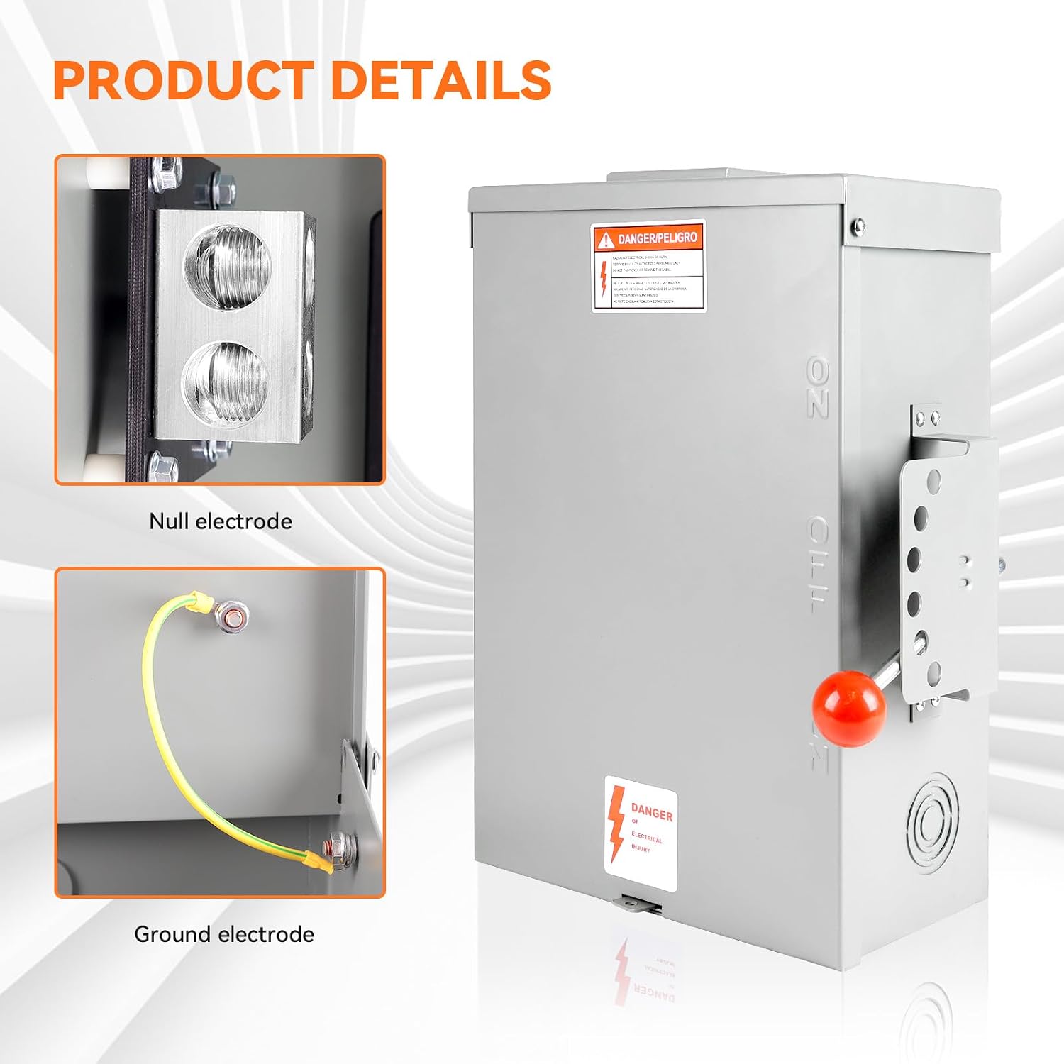 200 Amp Manual Transfer Switch, 120/240V 48000W Transfer Switches for Outdoor and Indoor Use, Heavy Duty Construction, Enlarged NEMA 3R Enclosure, Reliable and Stable, Multiple Safety Protections