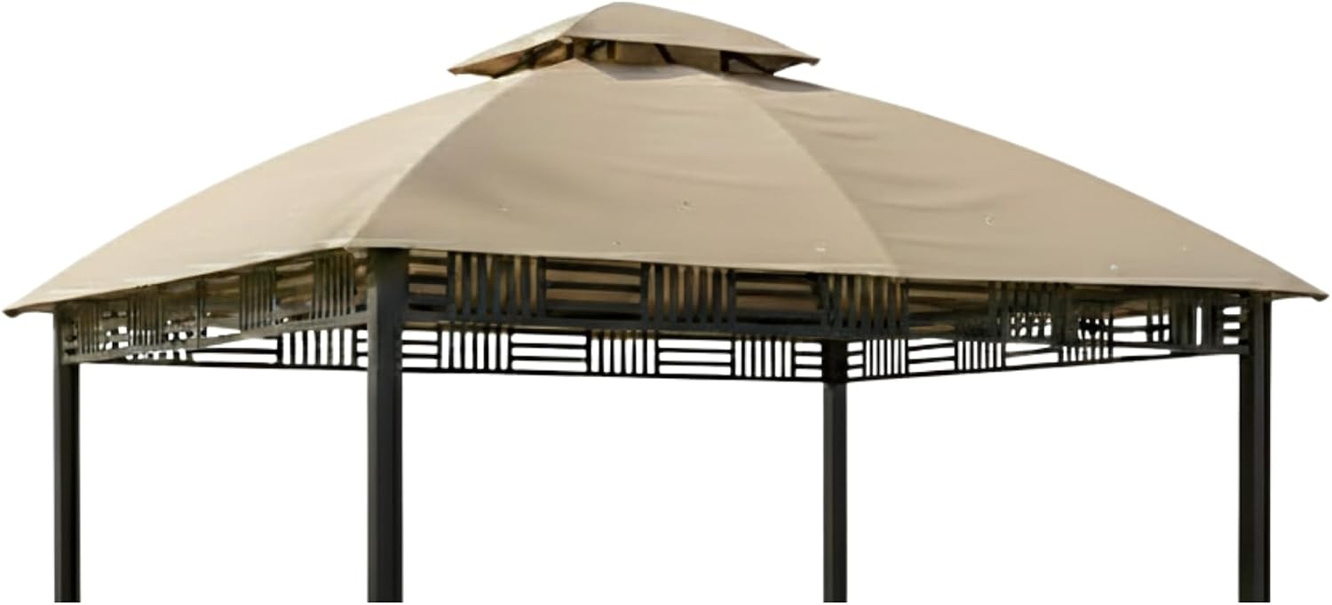 Garden Winds Durable 350 Replacement Canopy Top Compatible with Westbrook 10' x 12' Gazebo Model A101007903 - Beige