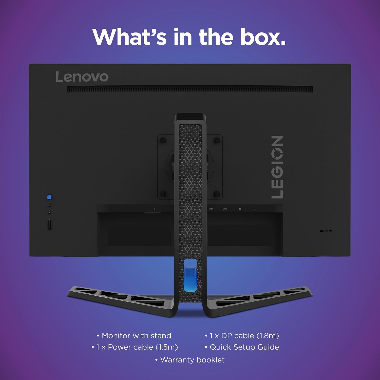 Lenovo Legion R27q-30 Gaming Monitor, 27' QHD Display, 180Hz, 0.5ms Response, AMD FreeSync Premium, Lift/Tilt/Pivot/Swivel Stand, HDMI 2.1 and DisplayPort 1.4, 350 nits, Raven Black
