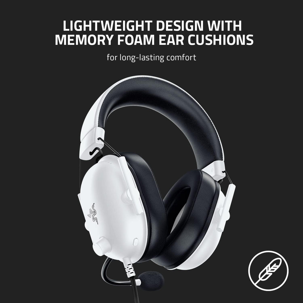 Razer BlackShark V2 X Gaming Headset: 7.1 Surround Sound - 50mm Drivers - Memory Foam Cushion - for PC,Mac,PS4,PS5,Switch - 3.5mm Audio Jack - White,(Pack of 8)
