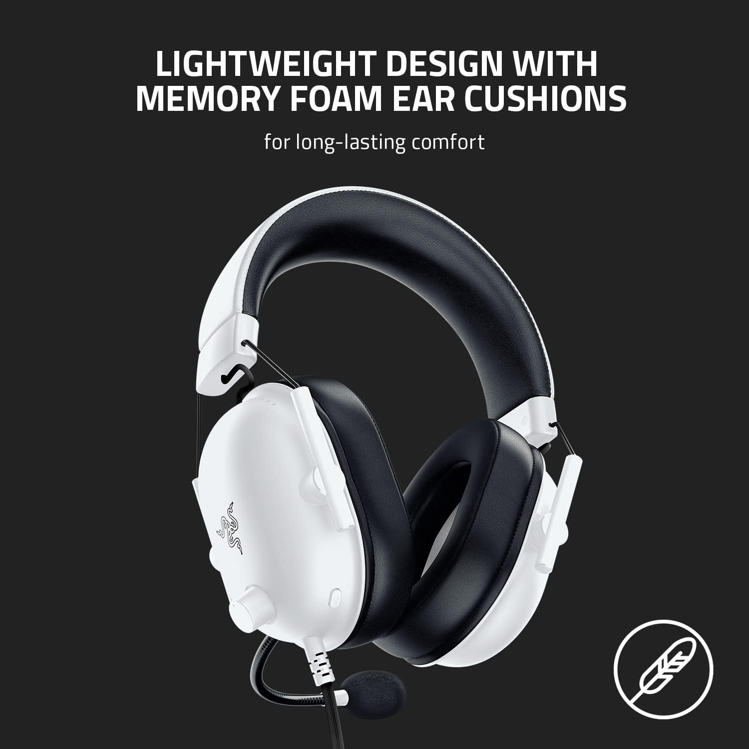Razer BlackShark V2 X Gaming Headset: 7.1 Surround Sound - 50mm Drivers - Memory Foam Cushion - for PC,Mac,PS4,PS5,Switch - 3.5mm Audio Jack - White,(Pack of 8)