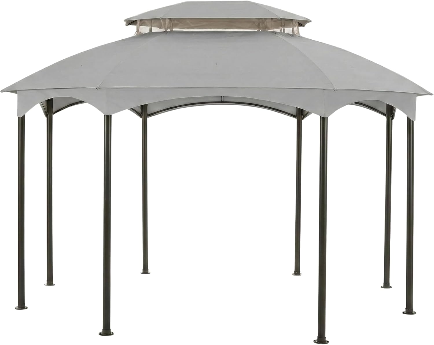 Garden Winds Reinforced RipLock 350 Replacement Canopy Top Cover Compatible with Manhattan 10' x 12' Gazebo Model L-GZ1138PST - Slate Gray