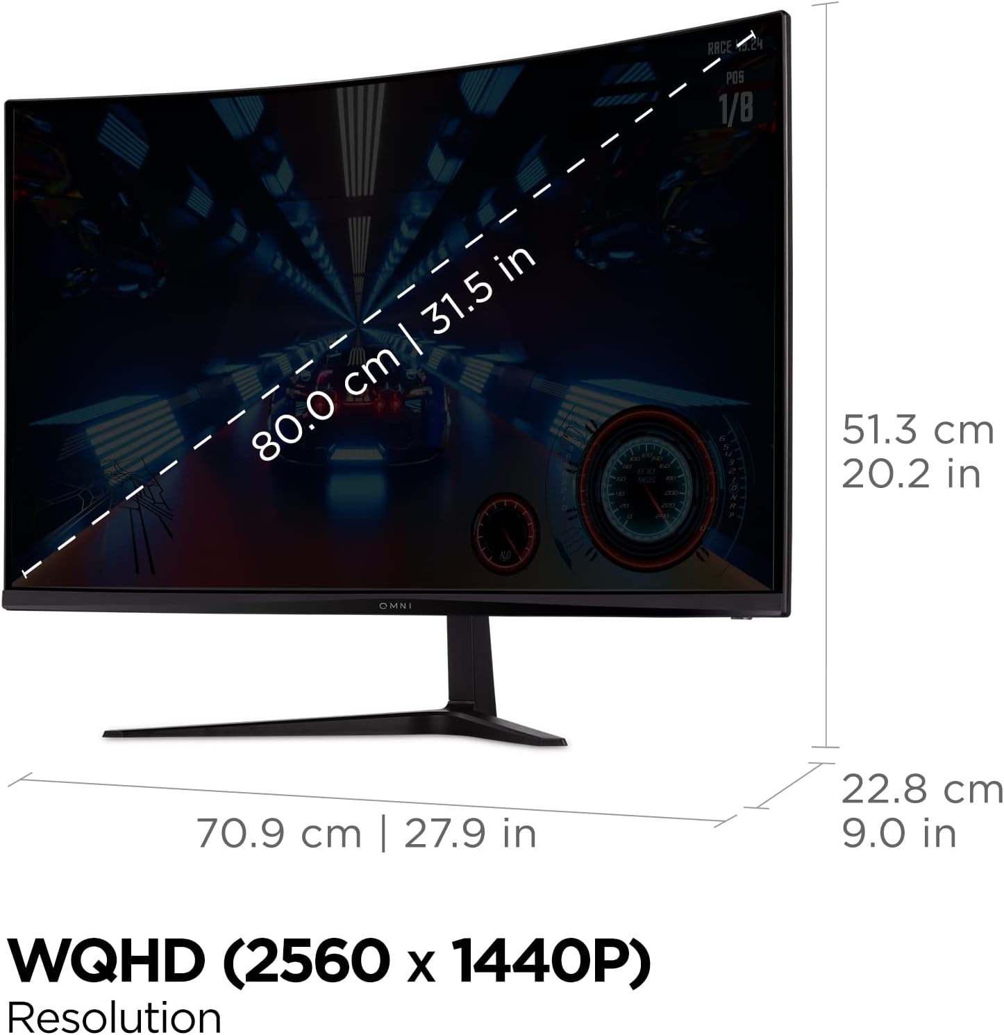 ViewSonic VX3218C-2K 32 Inch 1440p Curved Gaming Monitor, 180Hz and 1ms for Smooth Gameplay, FreeSync Premium and Eye Care Technology for Smooth Visuals, HDMI, and DisplayPort Inputs