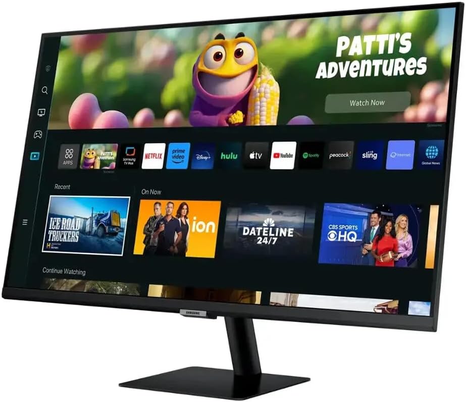 Samsung 32' M5 Series FHD Smart Monitor with Streaming TV, 60Hz, 4ms, Multiple Ports, HDMI, Black, with GSF HDMI Cable