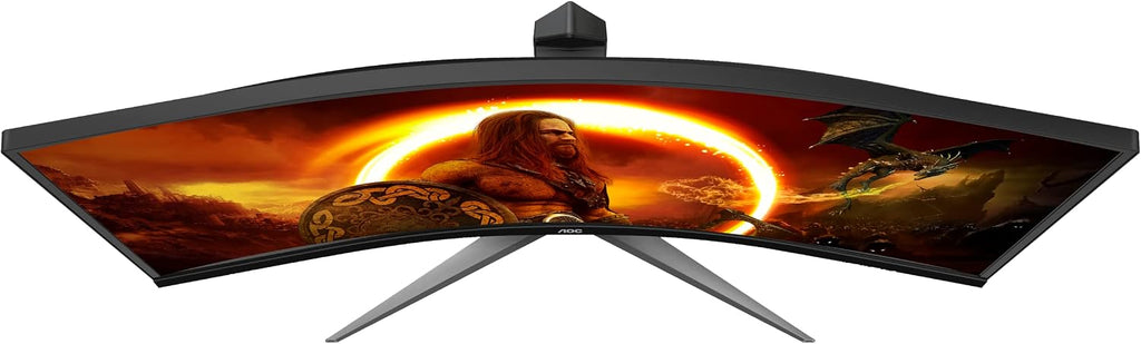 AOC CU34G2X 34' Curved Frameless Immersive Gaming Monitor, UltraWide QHD 3440x1440, VA Panel, 1ms 144Hz Adaptive-Sync, Height Adjustable, 3-Yr Zero Dead Pixels, Black/Red