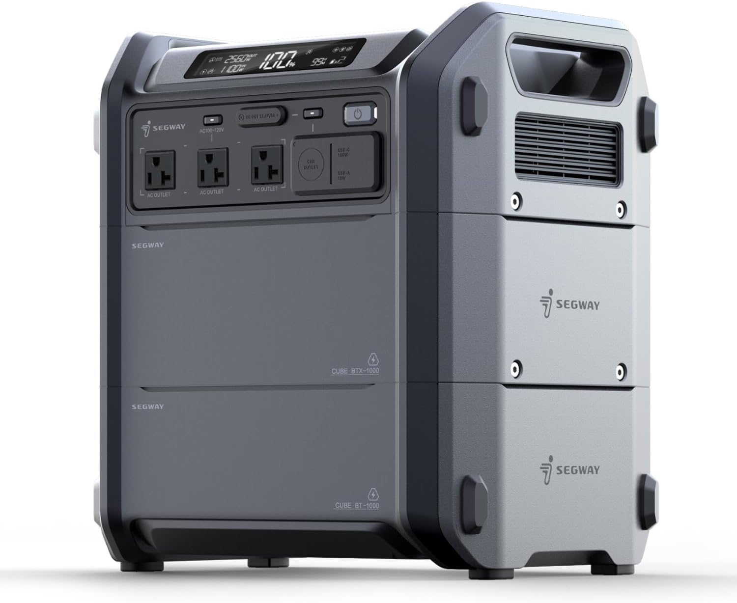 Segway Portable Power Station Cube 2000, 2200W AC Outlets, 2048Wh LiFePO4 Battery, Expandable Battery Capacity up to 5kWh Solar Generator for Camping, Home Backup, Power Outages, Off-grid