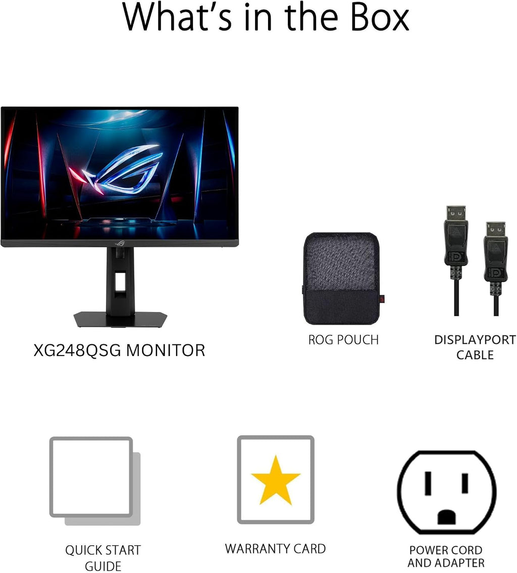 ASUS ROG Strix Ace 24' 1080P Esports Gaming Monitor (XG248QSG) - Full HD, Super TN Panel, 610Hz, 0.1ms, VRR, Low Input Lag, DisplayHDR400, Tripod Socket, HDMI 2.1, 3 yr Warranty